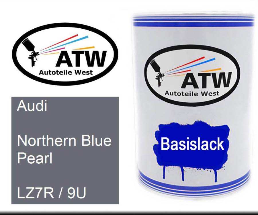 Audi, Northern Blue Pearl, LZ7R / 9U: 500ml Lackdose, von ATW Autoteile West.